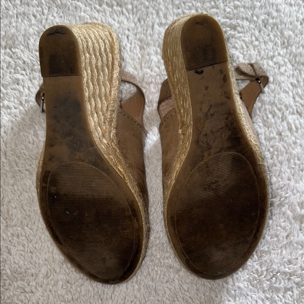 👡 Women’s Merona Peep Toe Espadrille Wedges – Taupe, Size 10